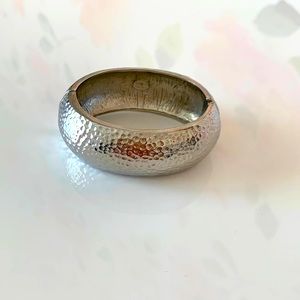 Kenneth Lane hammered silver cuff bracelet